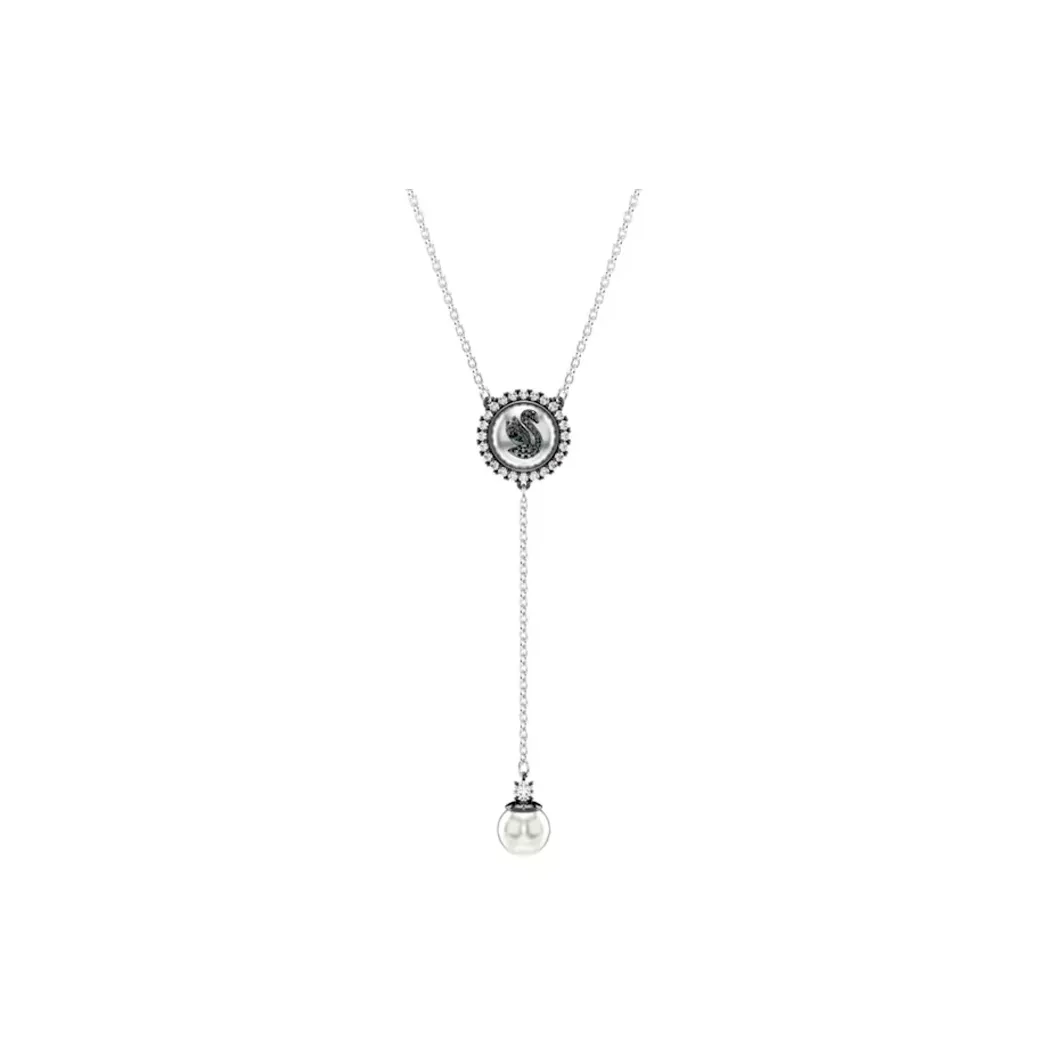 Swarovski Cubic Zirconia Rhodium-Plated Faux Crystal Faux Pearl Necklaces Women's Silver