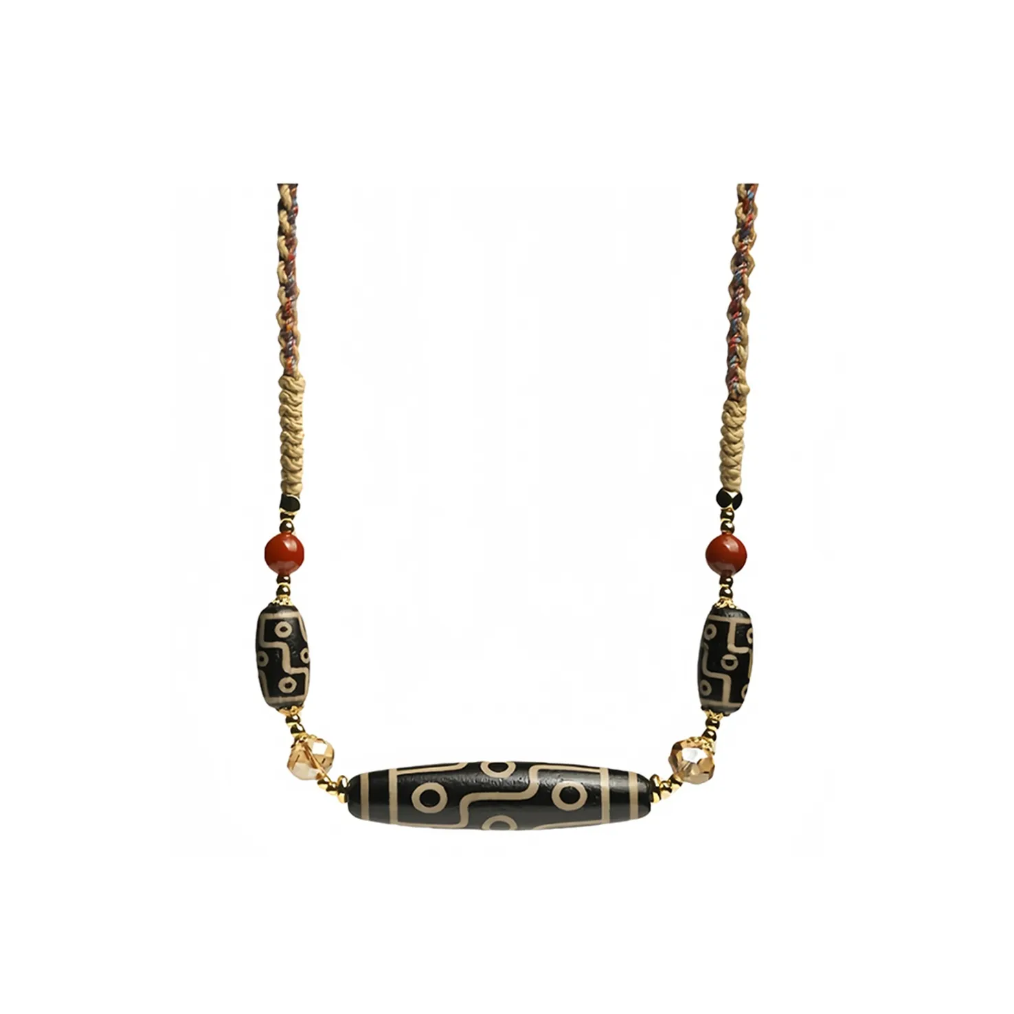 Xifeng Building Agate Necklace Vintage Chinese Fashion Trend Unisex