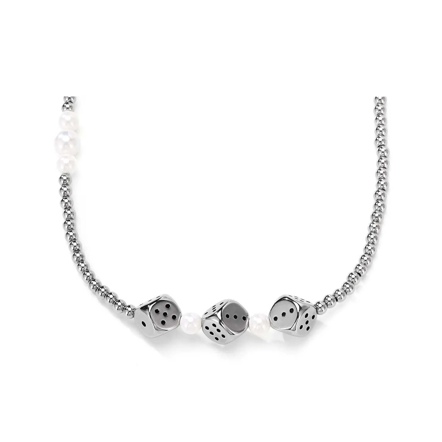 GENANX Ожерелья Серебристый Белый Унисекс