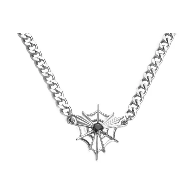 MAGICPOLE Titanium Steel Saint Shield Necklace Men's Silver