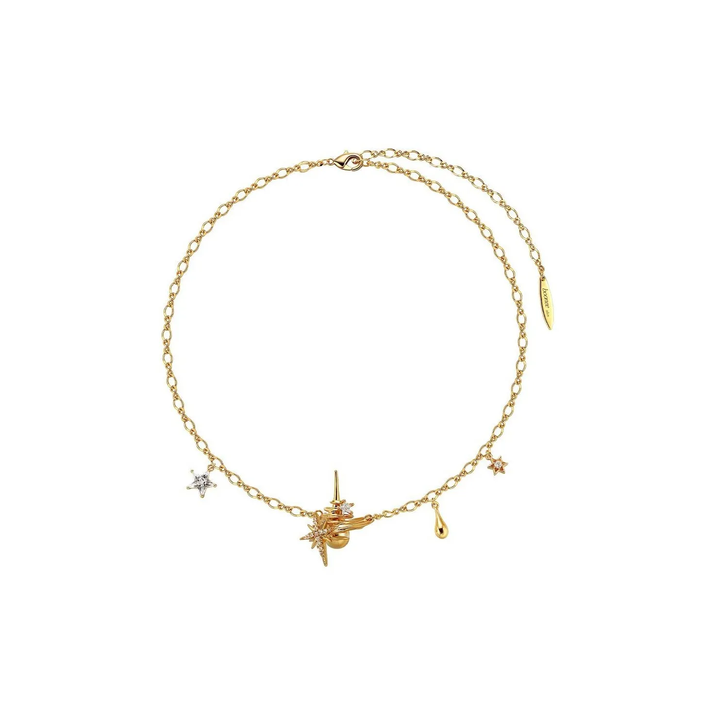 BOONEE ALUS Каратовое золото Белое золото с покрытием медные ожерелья женские