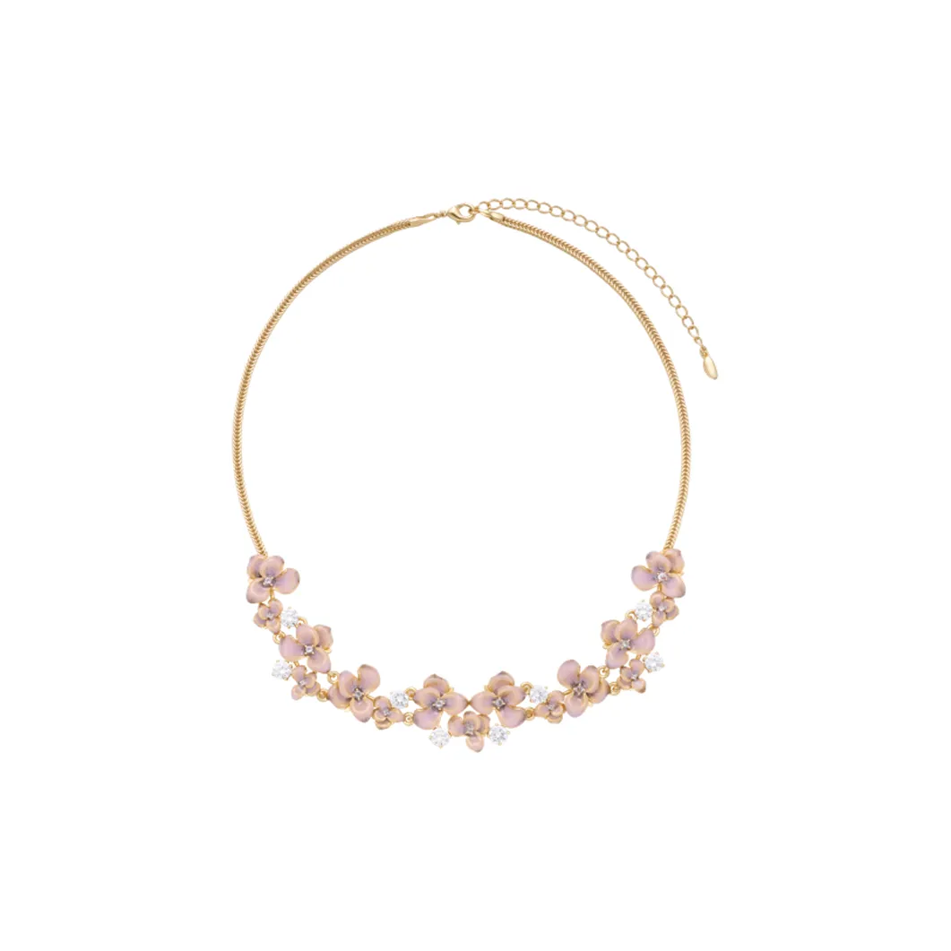 Fellala Сплав 18K золото покрытие синтетический кубический цирконий ожерелья женские розовый