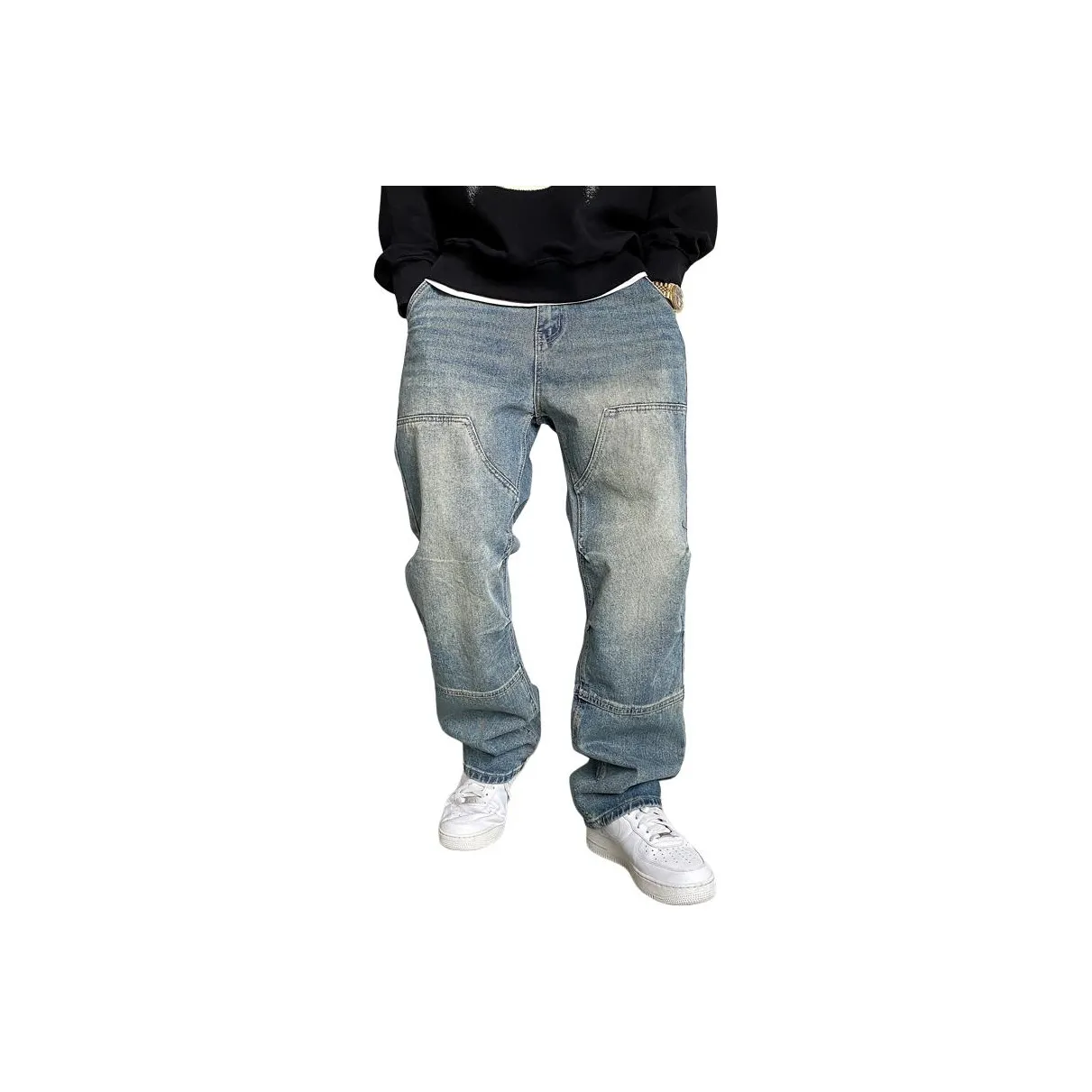 ZHANDASHUAI Blue Men's Jeans ZHANDASHUAI Синий Мужской Джинсы