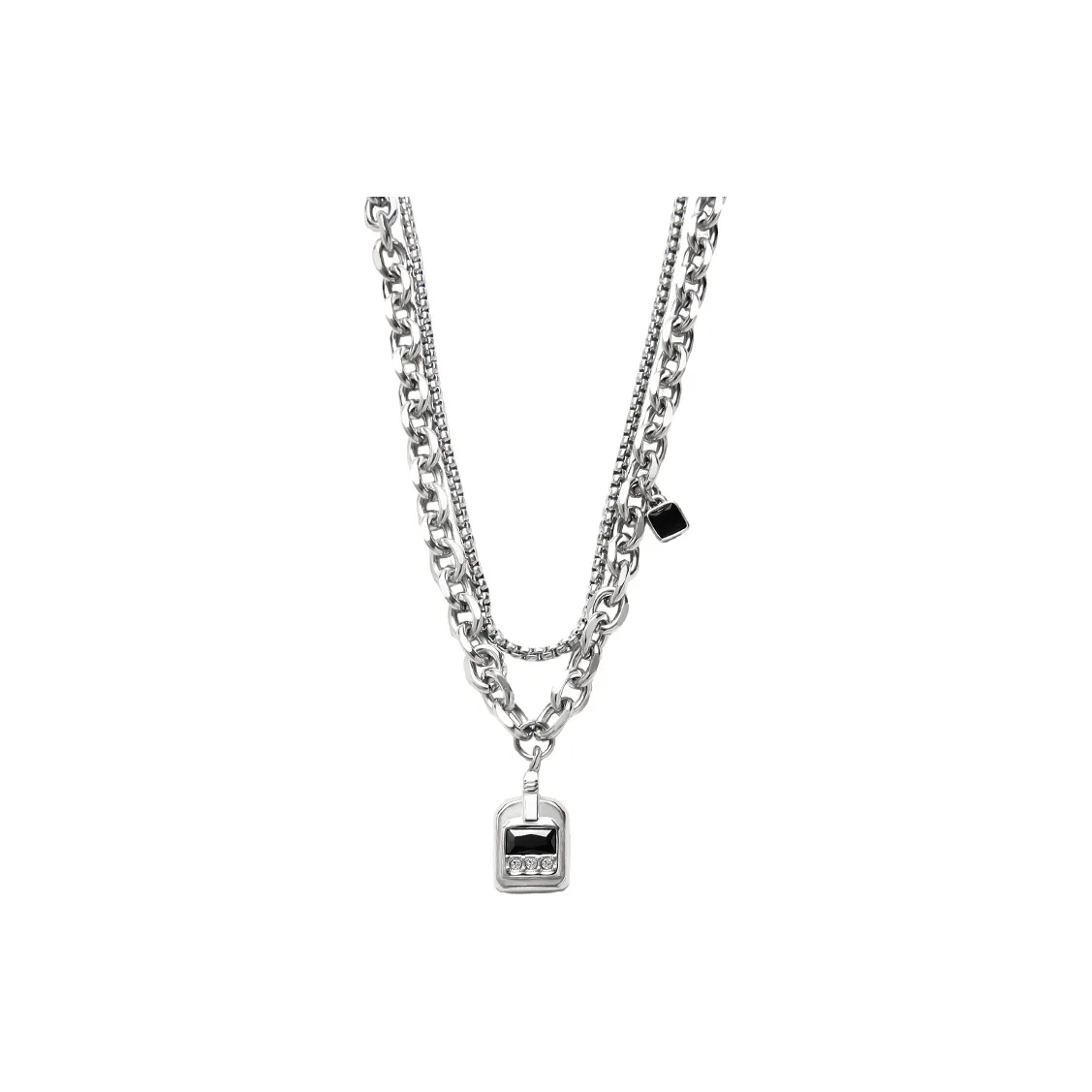 MAGICPOLE Титановые стальные ожерелья мужские серебряные