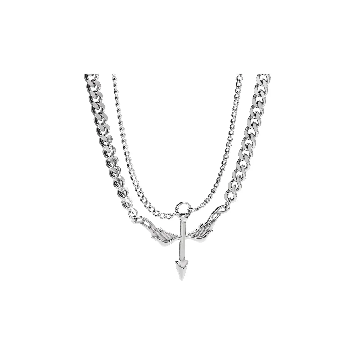 MAGICPOLE Титановые стальные ожерелья мужские серебряные