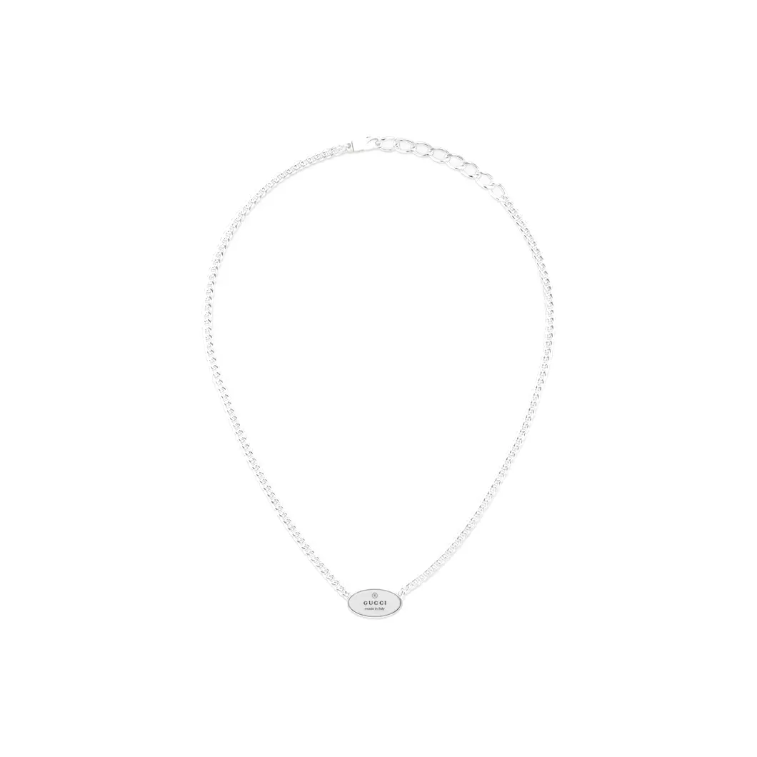 GUCCI Sterling Silver Trademark Necklace