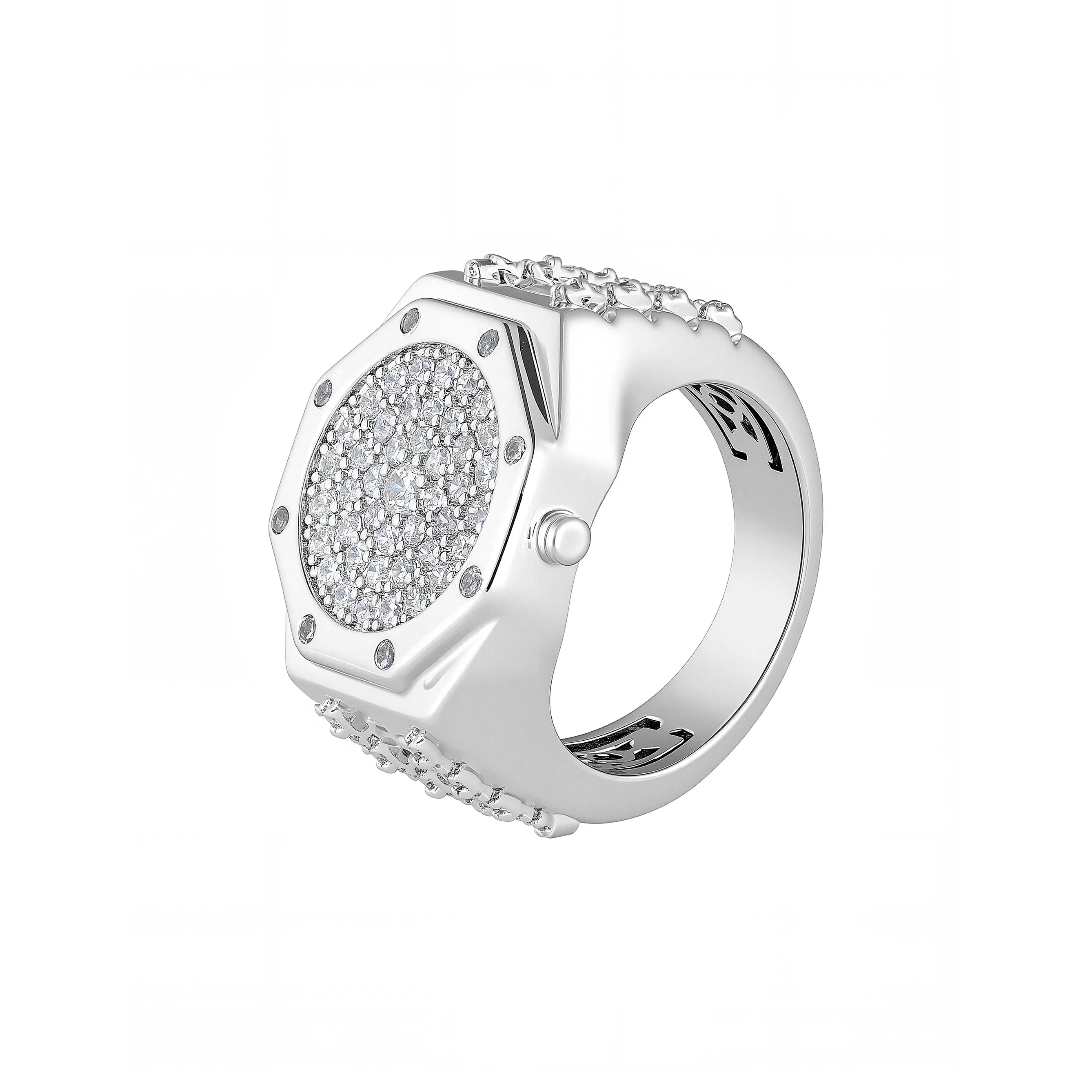 ICEGANG Белое золото с медным покрытием унисекс кольца