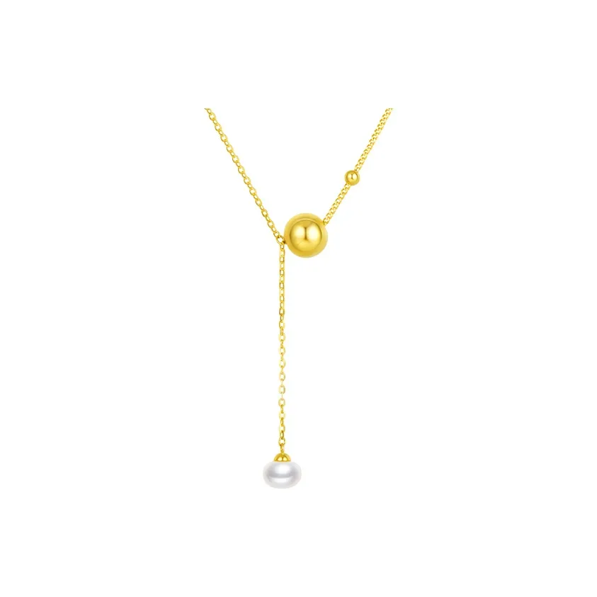 CHOW TAI SENG Pearl S925 Silver Necklace, Elegant Choker Set Women's