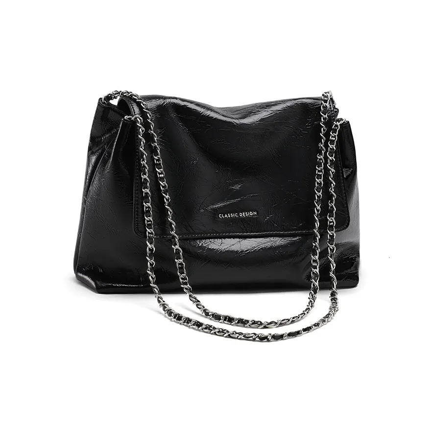 VINEY Сумка через плечо из коровьей кожи большая женская черная