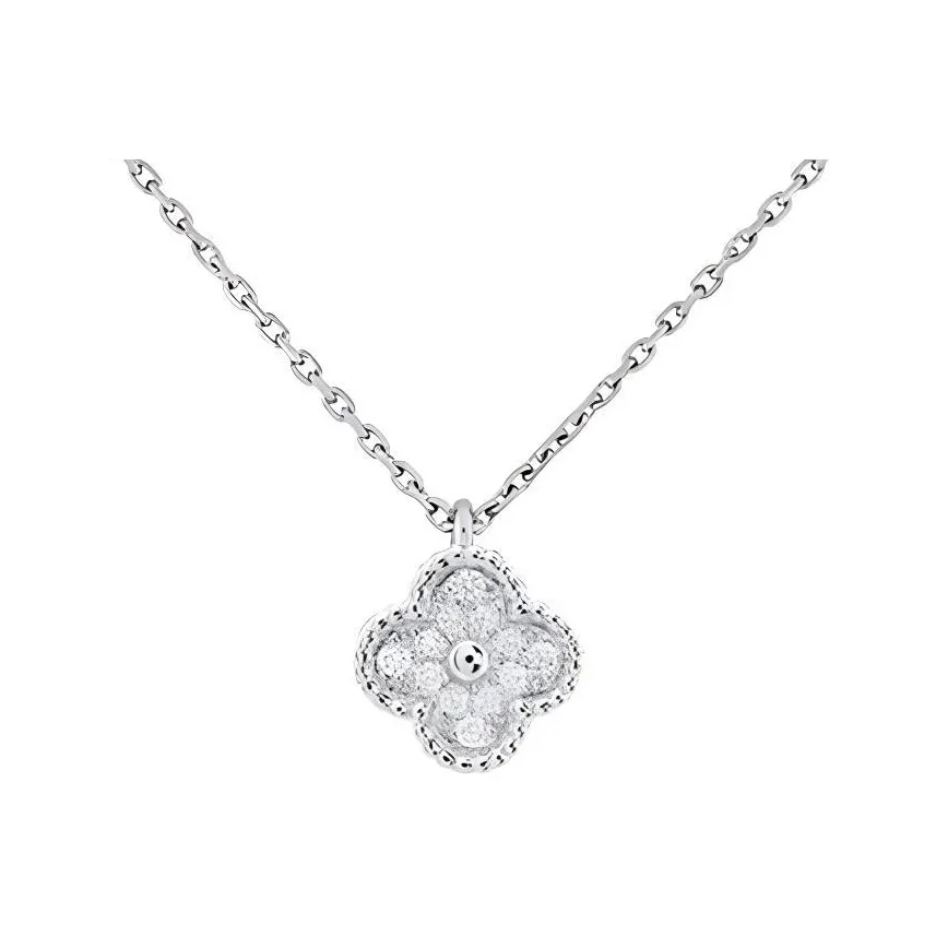 Van Cleef & Arpels 2010s 18K White Gold Sweet Alhambra Diamond Necklace
