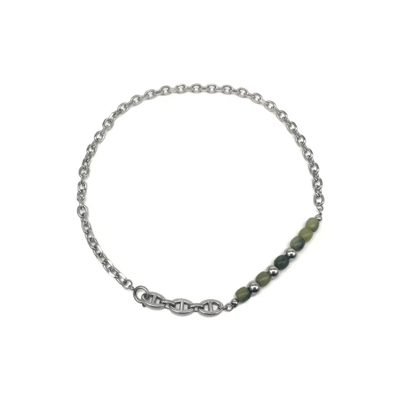 FOREVER MELODY Титановые стальные ожерелья унисекс серебряный зеленый