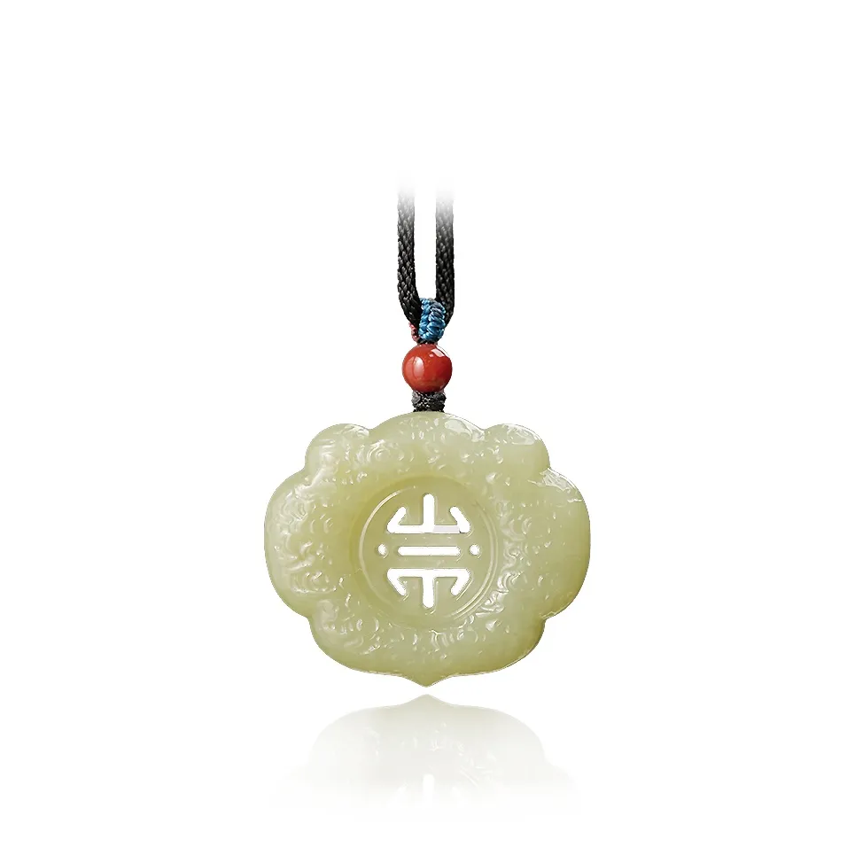 FANHAOGANG JADE Hetian Jade Necklaces Pale Greenish White Jade Kids'