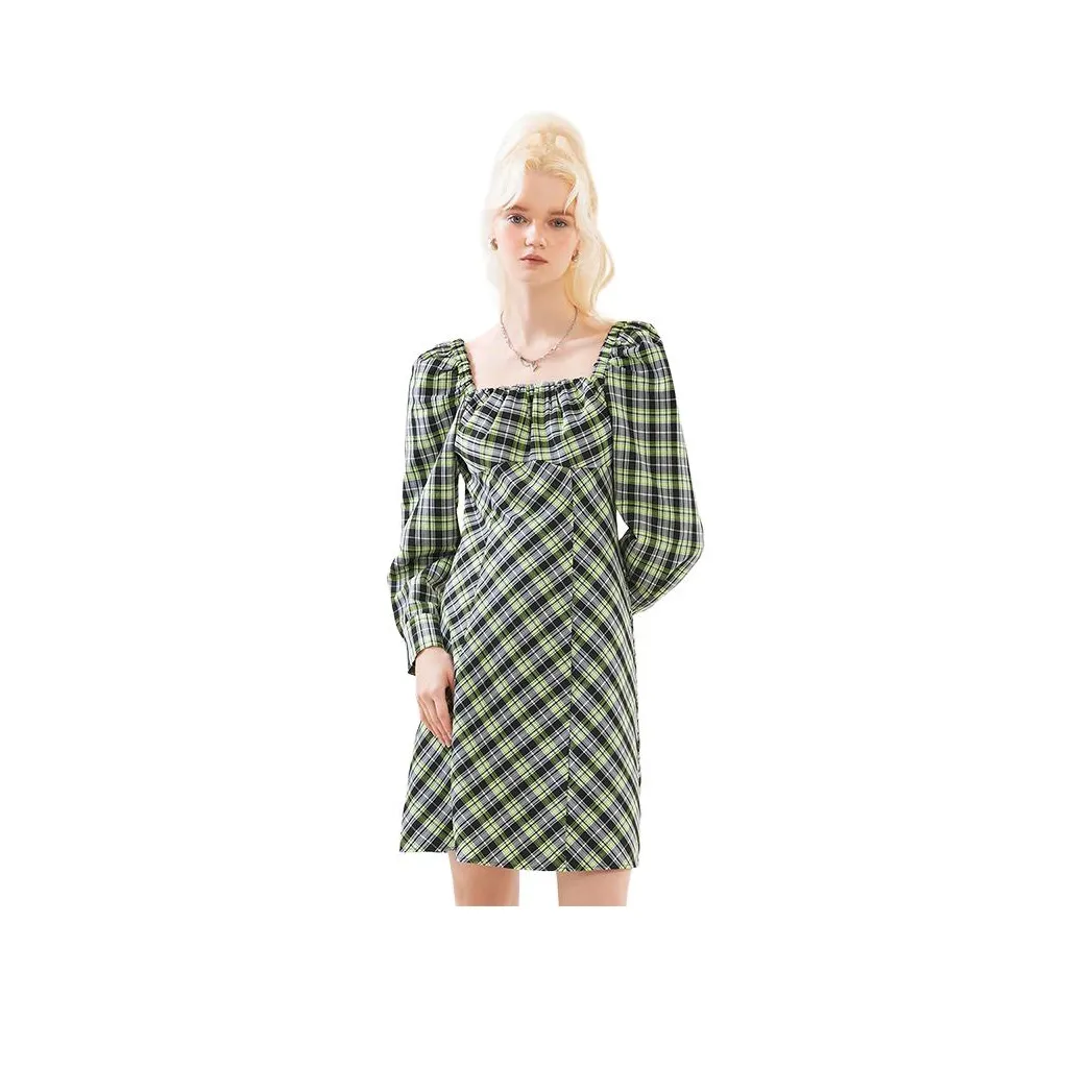 Hush Puppies Long Sleeved Dress Women's Yellow Green