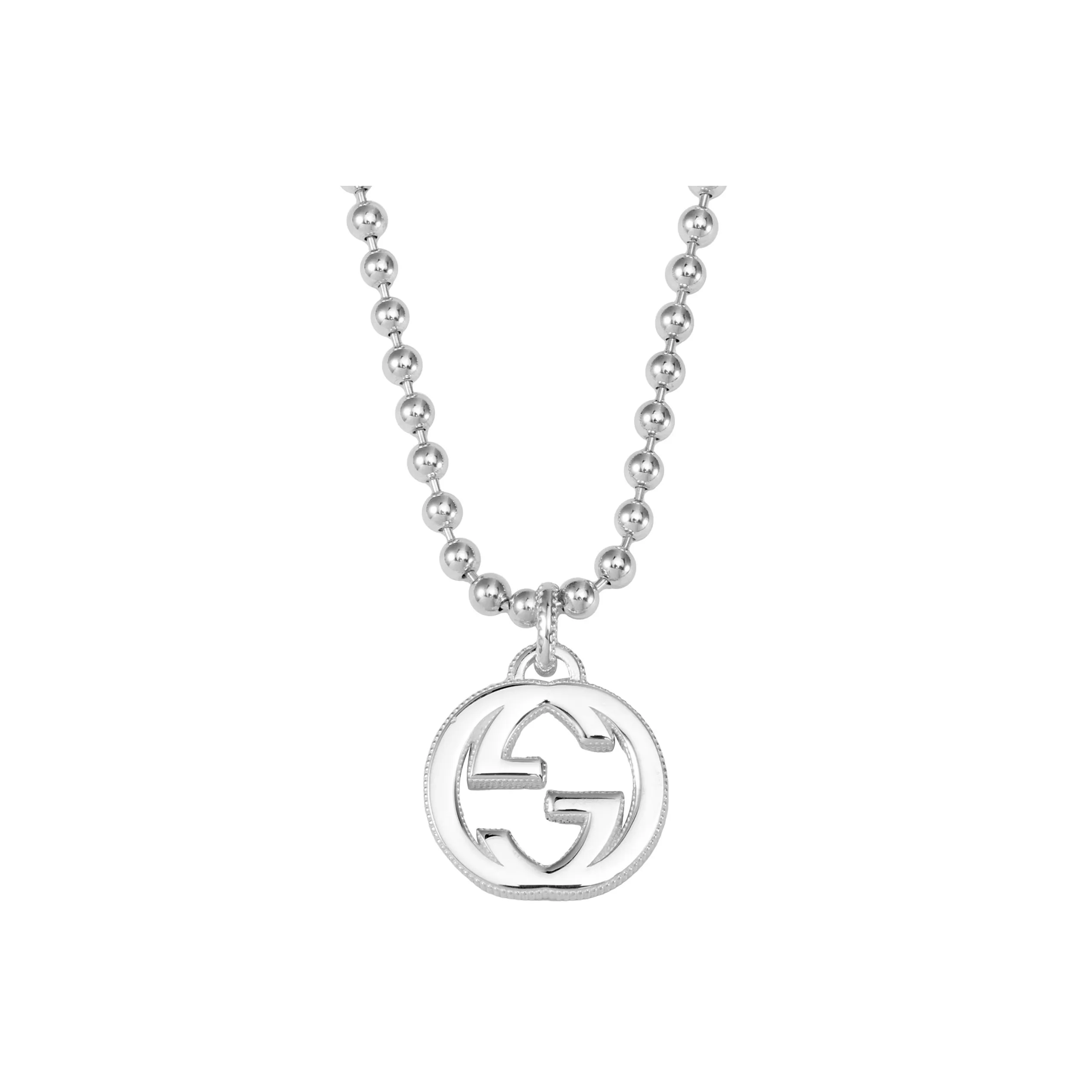 GUCCI 925 Sterling Silver Necklaces Unisex Silver