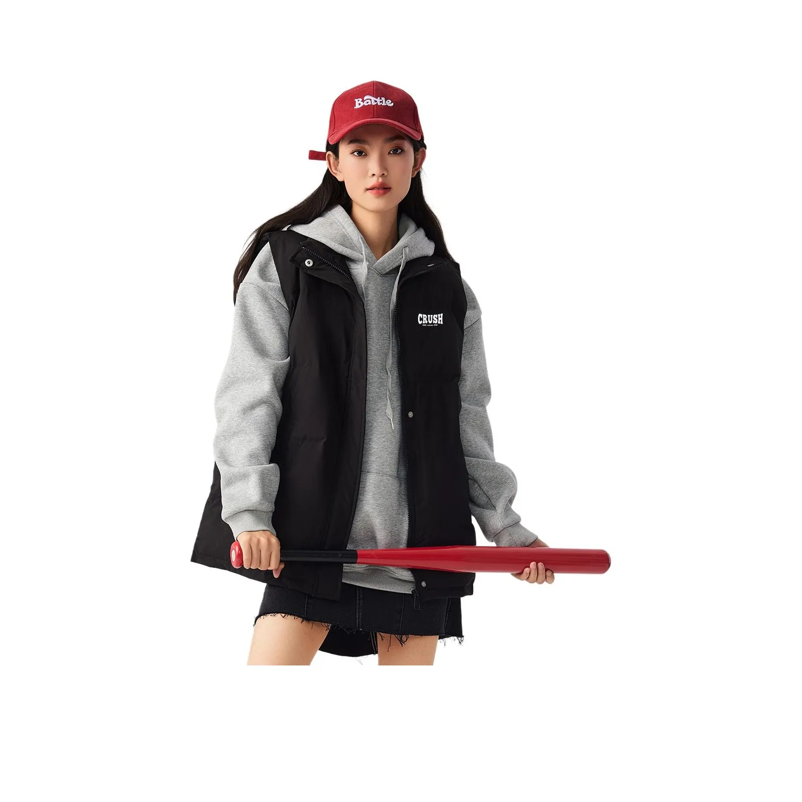 BALENO Loose Хлопок Майка Для Женщин Fashion Versatile Многослойность Воротник-стойка Пальто Однотонный Базовый Жилет