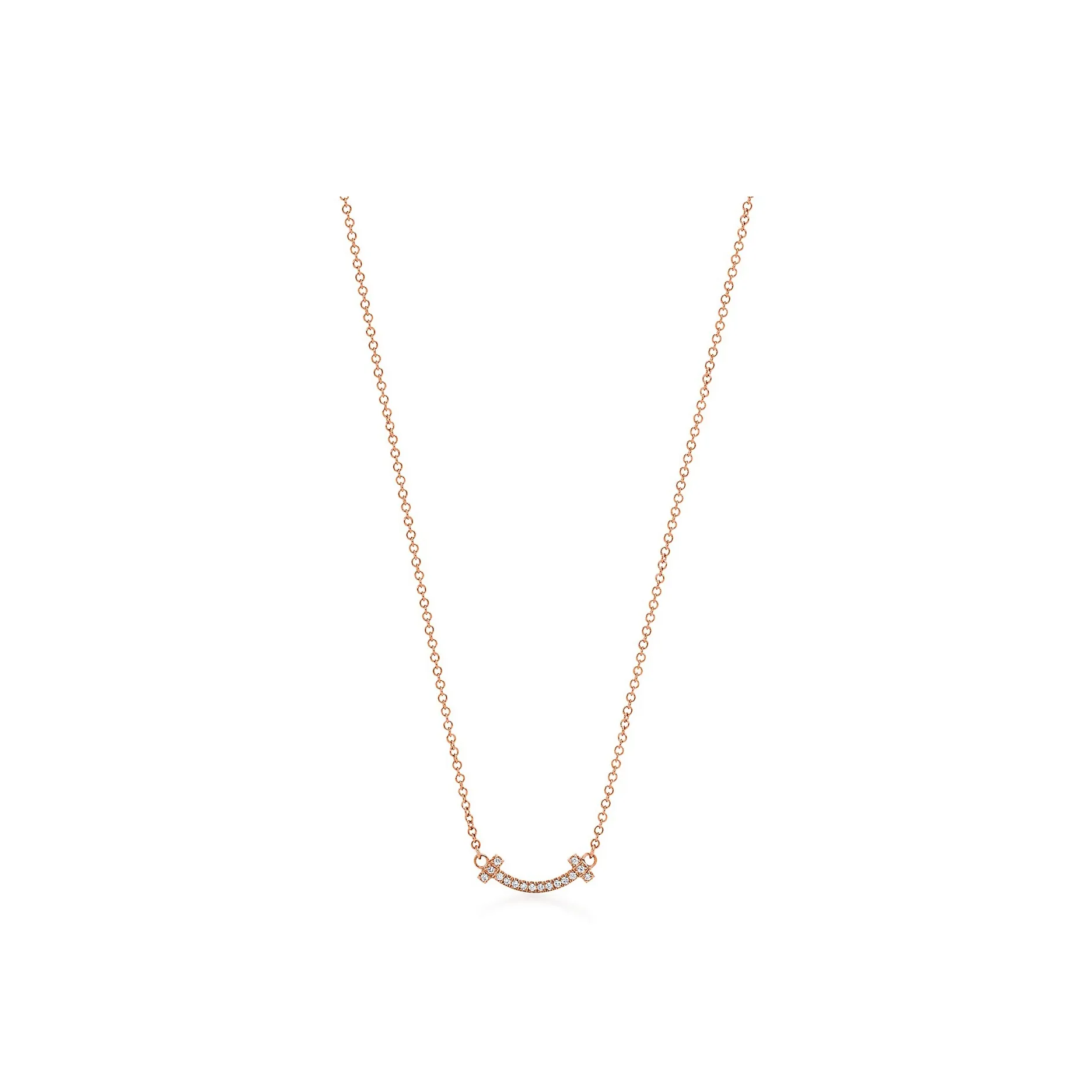 TIFFANY & CO. T 18K Rose Gold Necklaces Women's Rose Gold