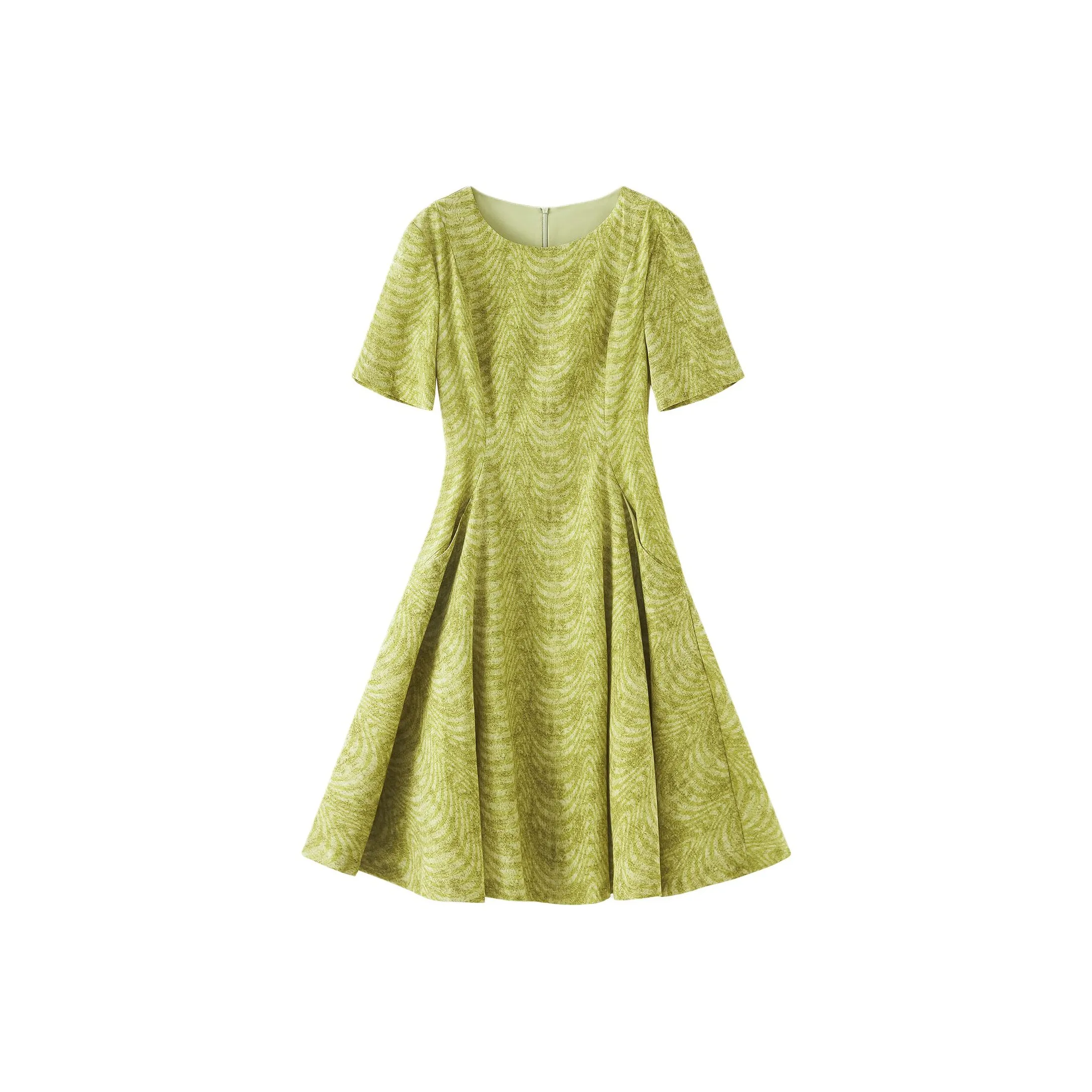 MH Киви-зеленый Женские Короткие Платья с Рукавами