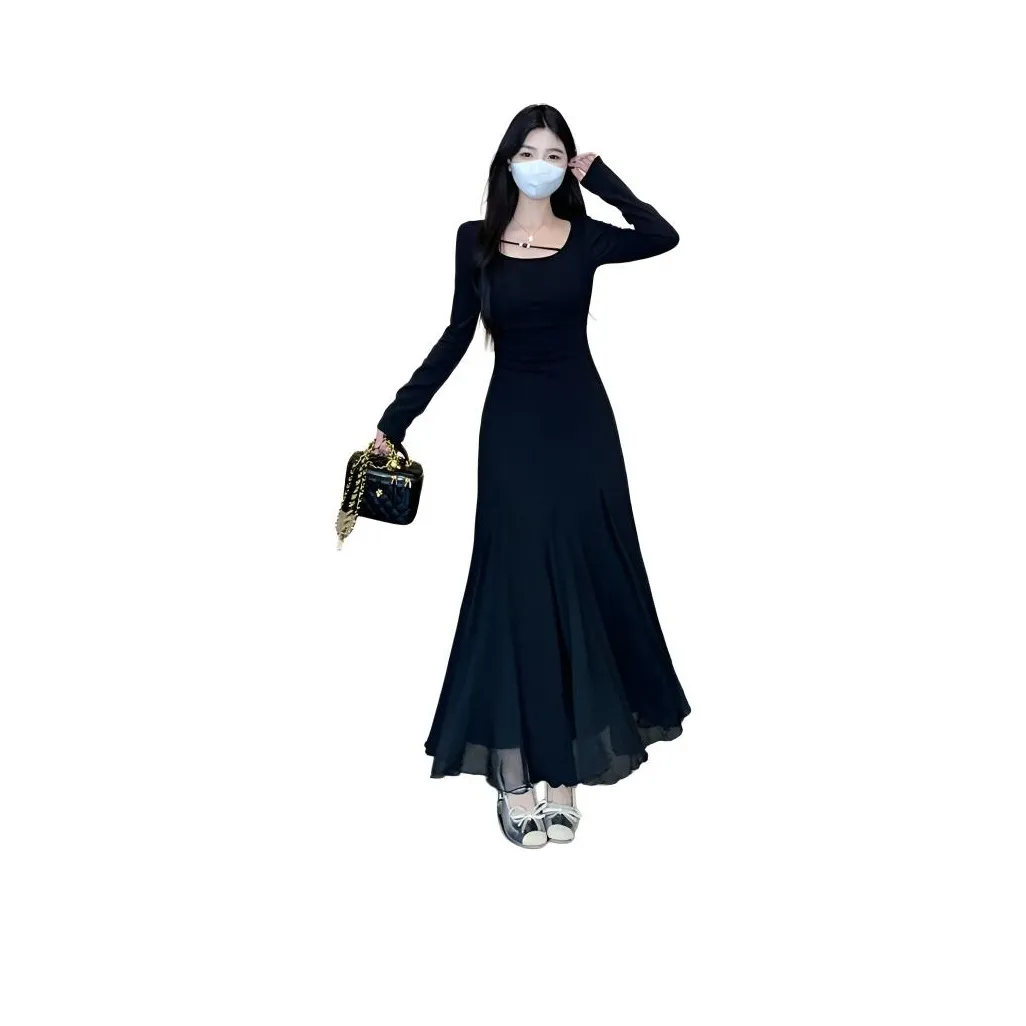 HTHK Длинное платье с длинными рукавами женское