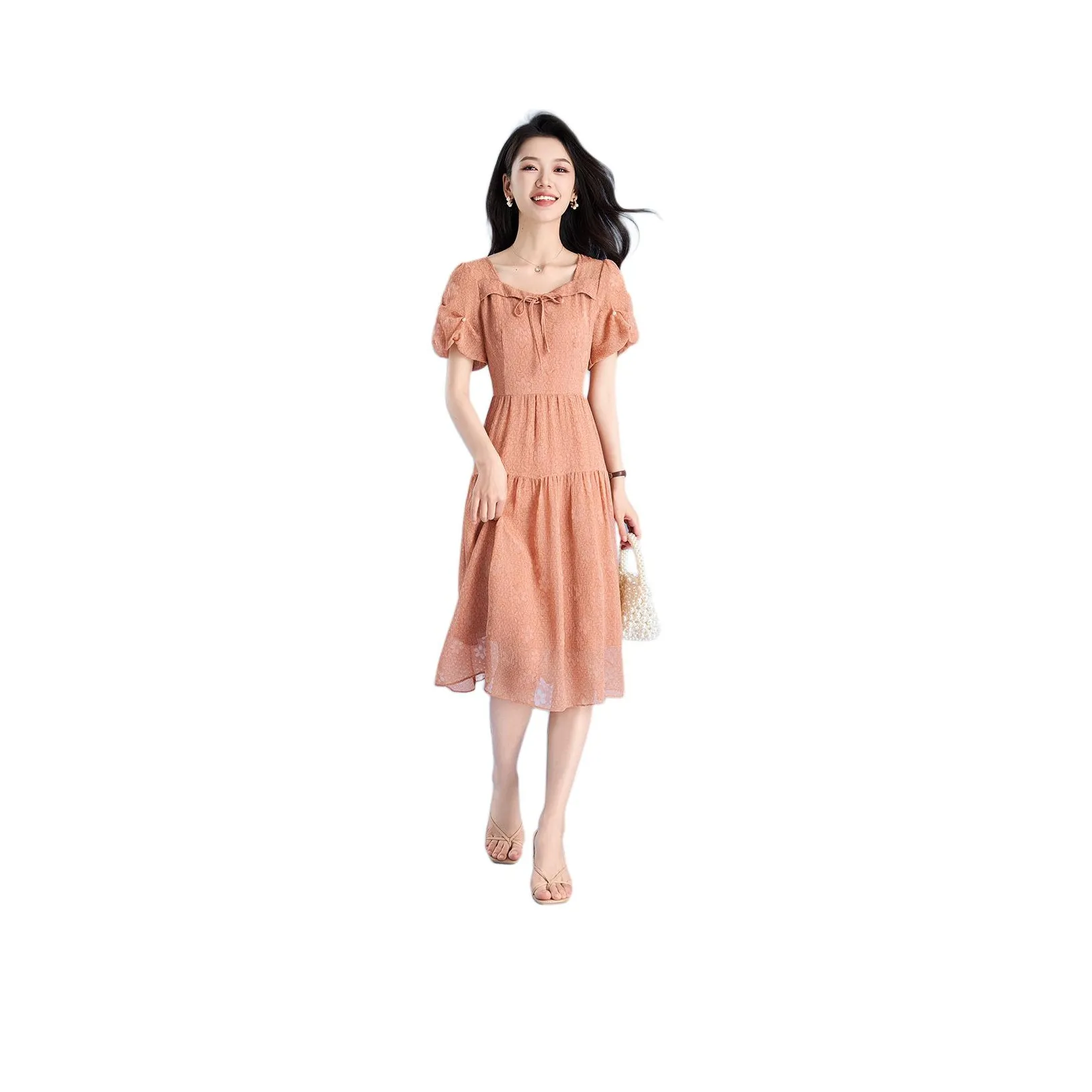 Mylan Short Sleeved Dresses Women's Light Orange