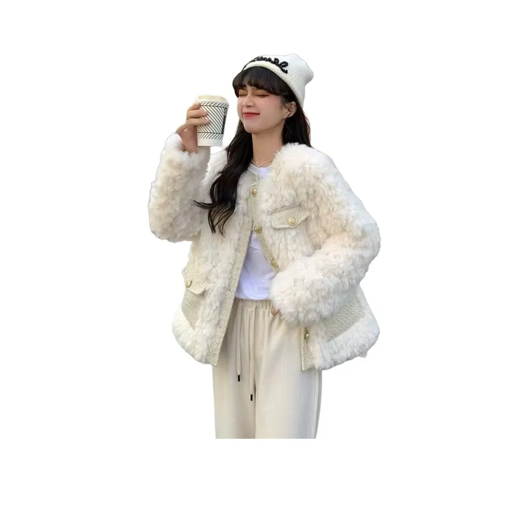 Beautiful Wardrobe Бархат Feel Пальто Женские Экрю