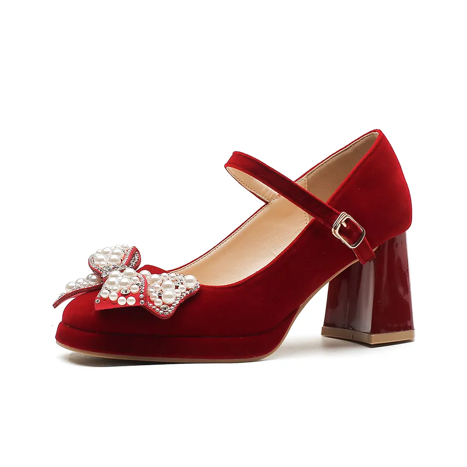 GOSO Грубый каблук Высокие каблуки Женские Красный