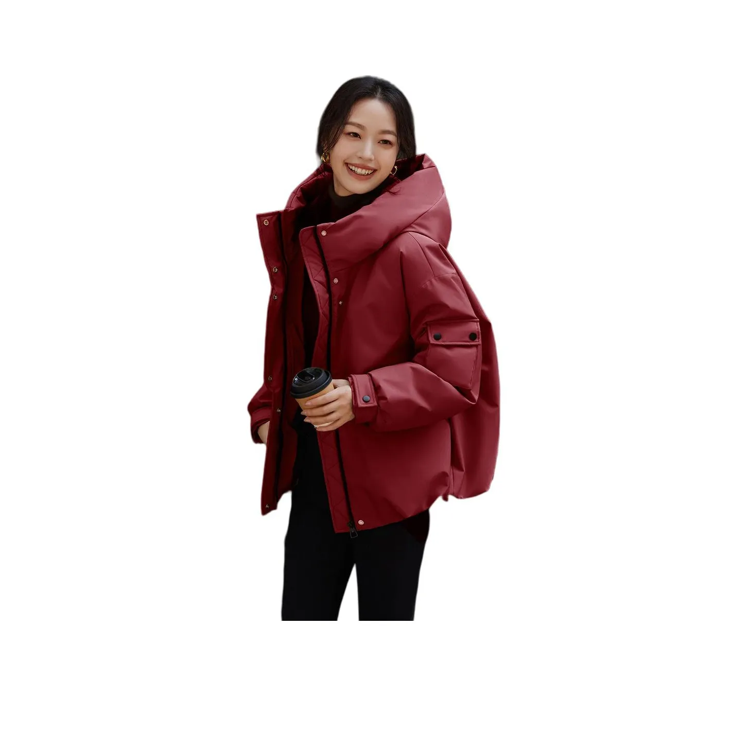 Mo Han Yi Mei Новый год Пуховик Женский Красный