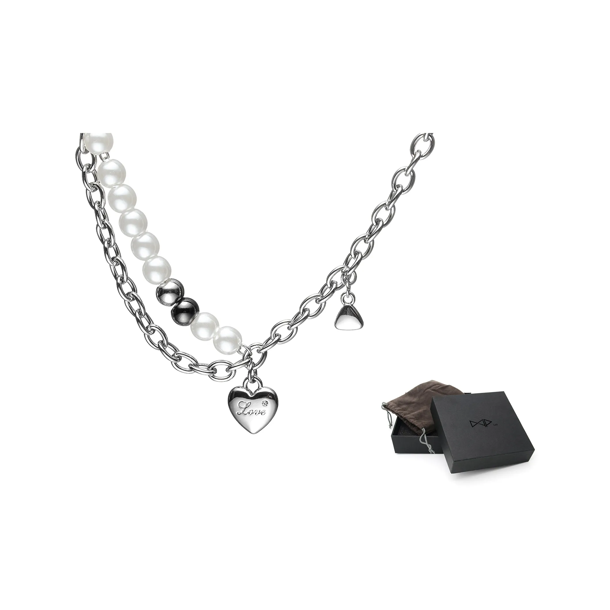 DAP Титановая сталь Ожерелье Серебряное Унисекс