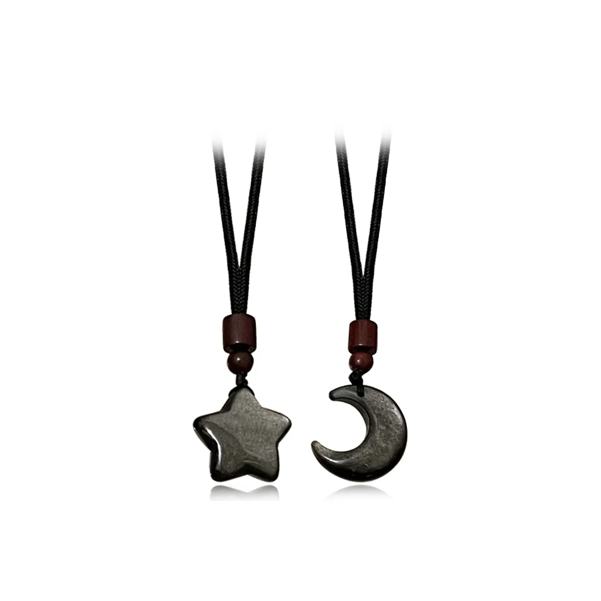 Muyan Obsidian Star Moon Necklace Unisex