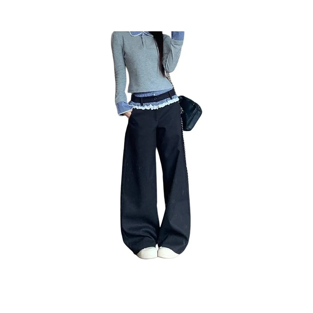 YEARNED Черные Женские Костюмные Брюки