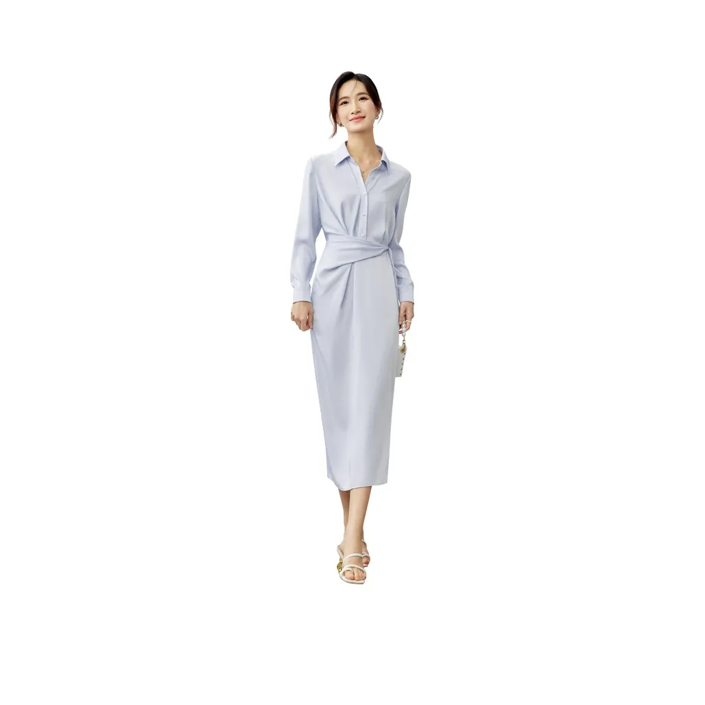 SENTUBILA Long Sleeved Dress Women's Blue Purple