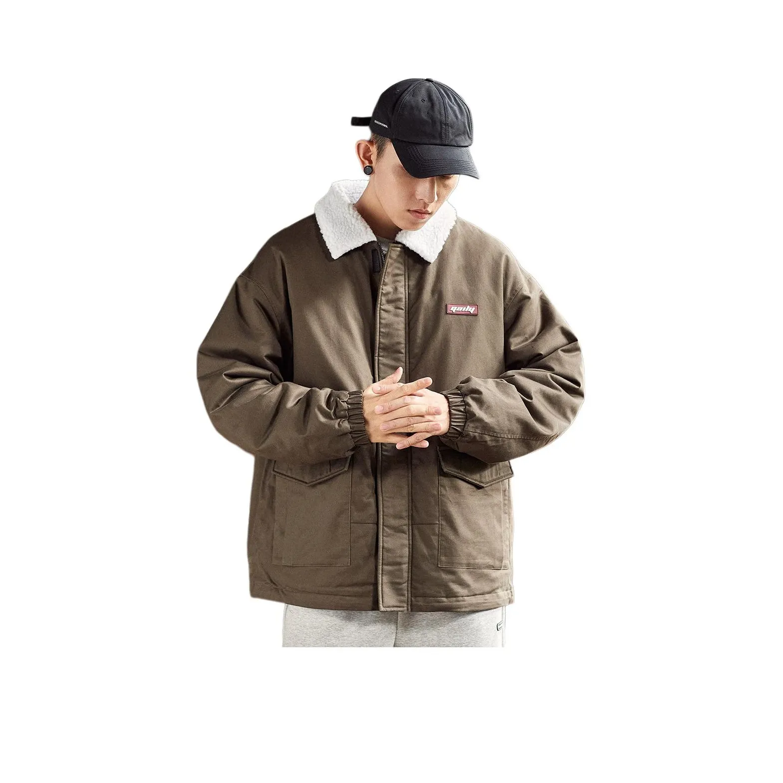 Tonlion Хлопковый пуховик Мужской Темно-серый