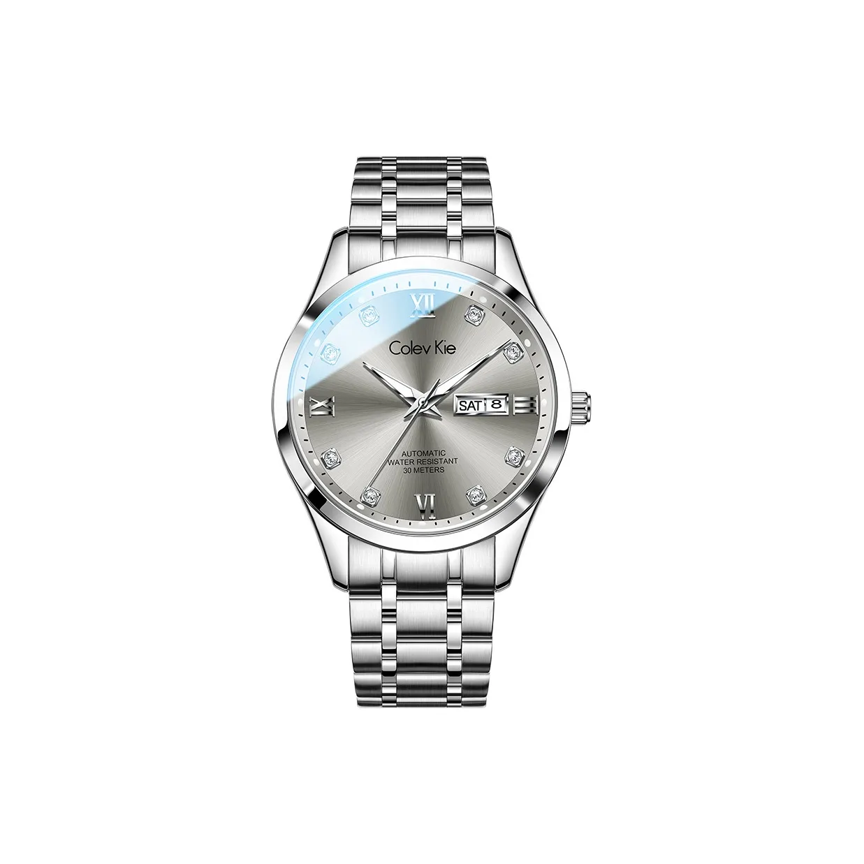 Colev Kie Automatic Mechanical Movement Steel Strap Men's Watches Gray Dial