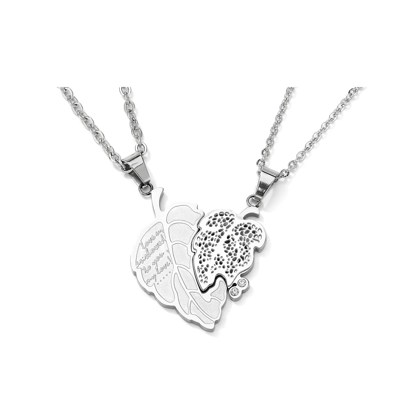 GENANX Титановая сталь Ожерелье Серебристый Белый Унисекс