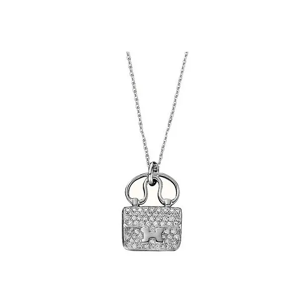 HERMES White Gold Necklaces Women's
