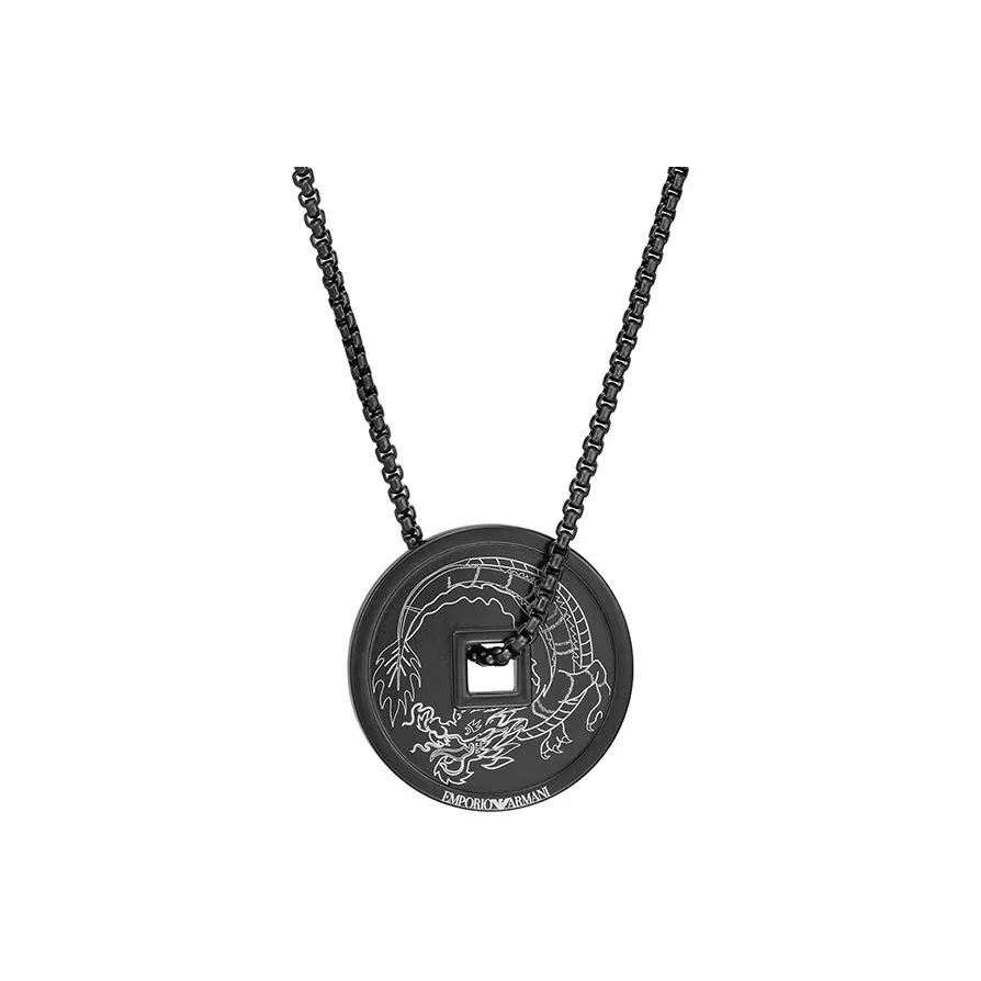 EMPORIO ARMANI Stainless Steel Necklaces Men's Black