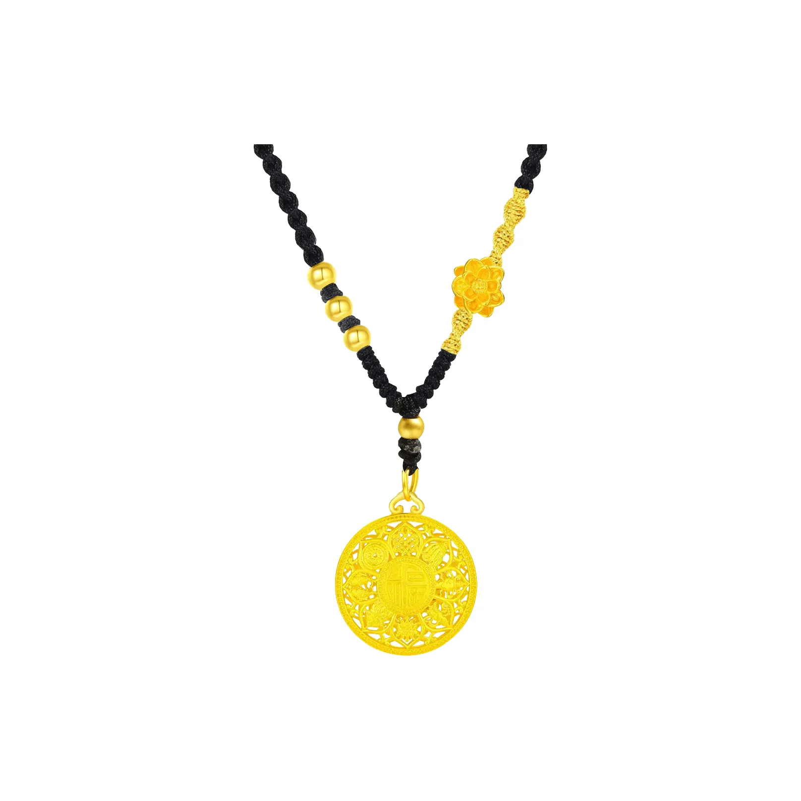 Master Kim Solid Gold Bead Necklaces Unisex