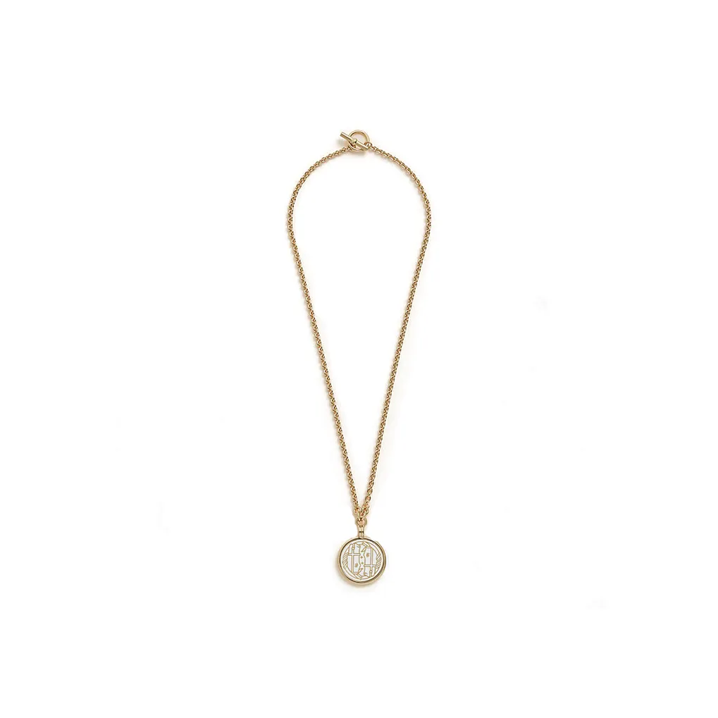HERMES Cloisonné Hardware Necklaces Women's Gold