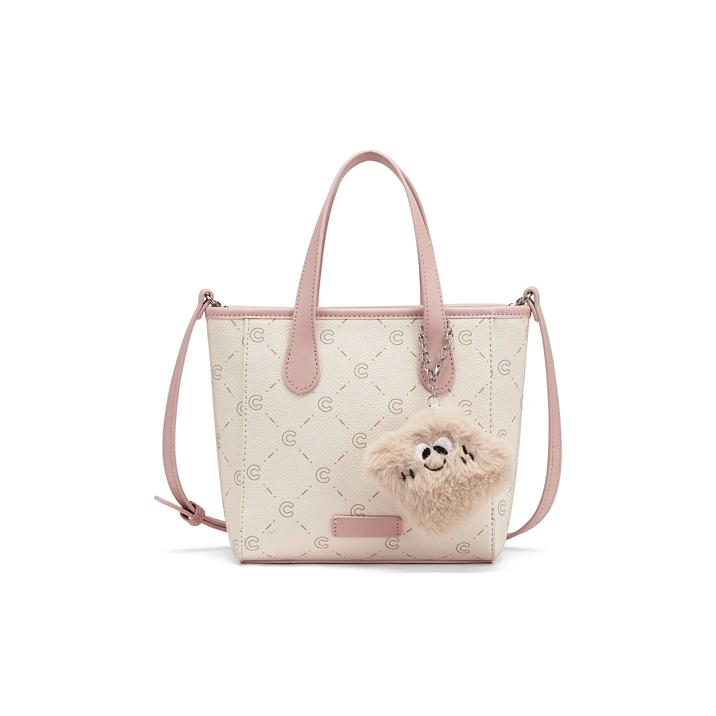 CORALDAISY Synthetic Leather Shoulder Bag Crossbody Bag Handbag Tote Shopping Bag Regular Women's Heartbeat Pink