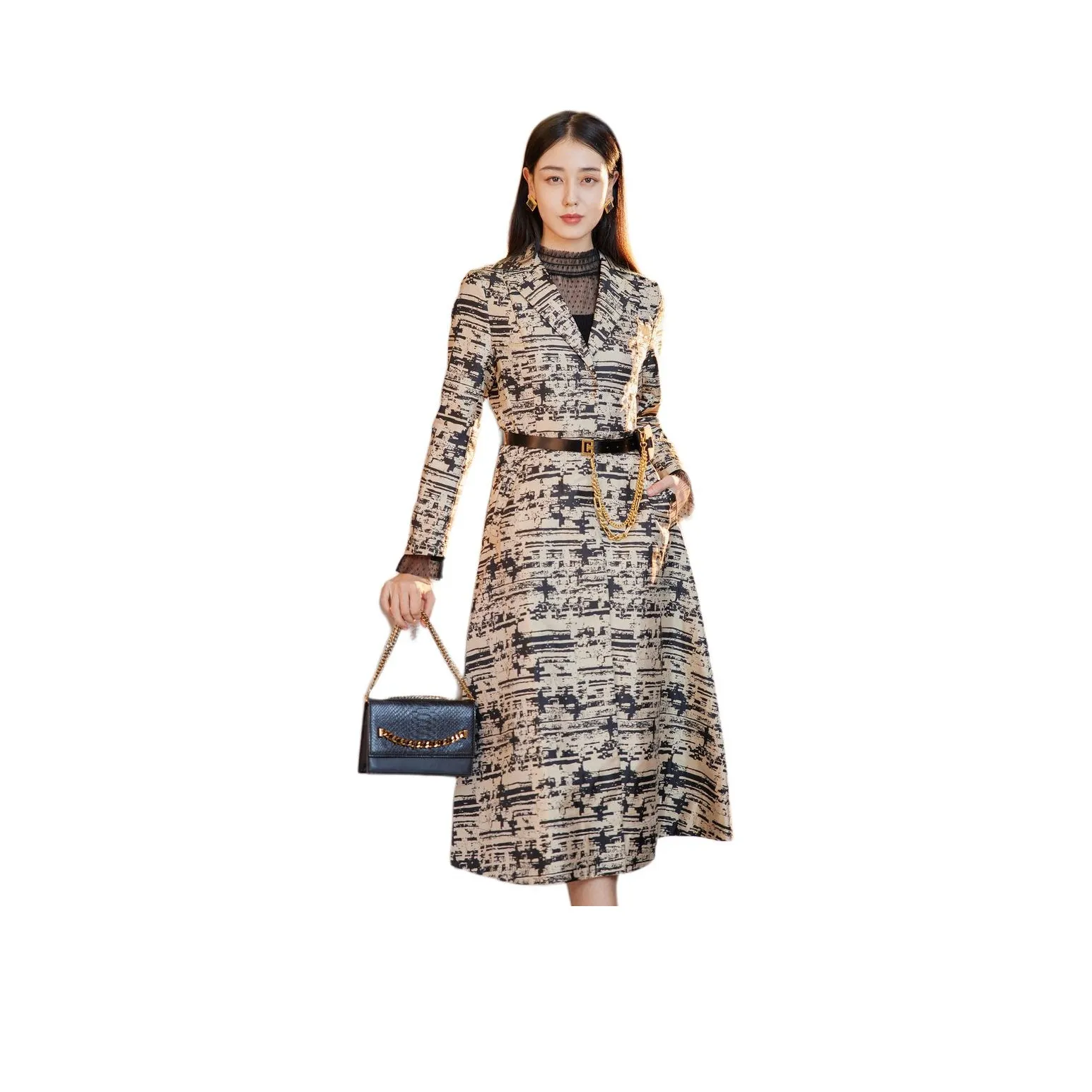 BBLLUUEE Trench Coat Women's Ink Black