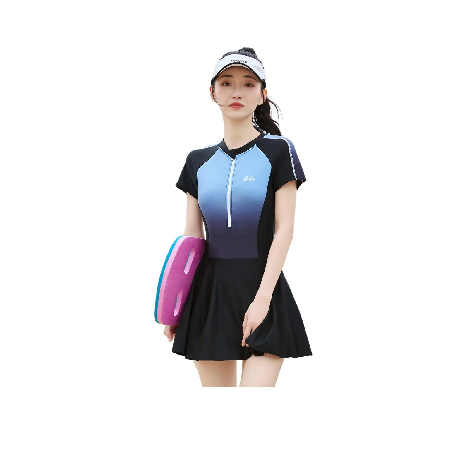 Барби Ван-Пис Купальник Женский Черный Серый Градиент