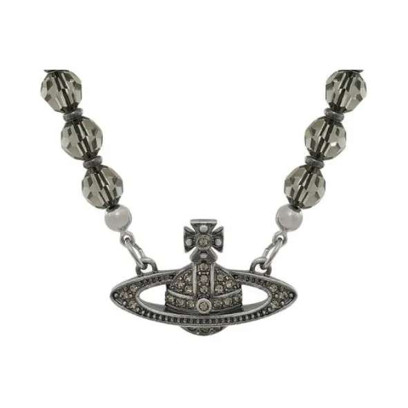 Vivienne Westwood Латунь Черный Агат Ожерелье Унисекс Черный