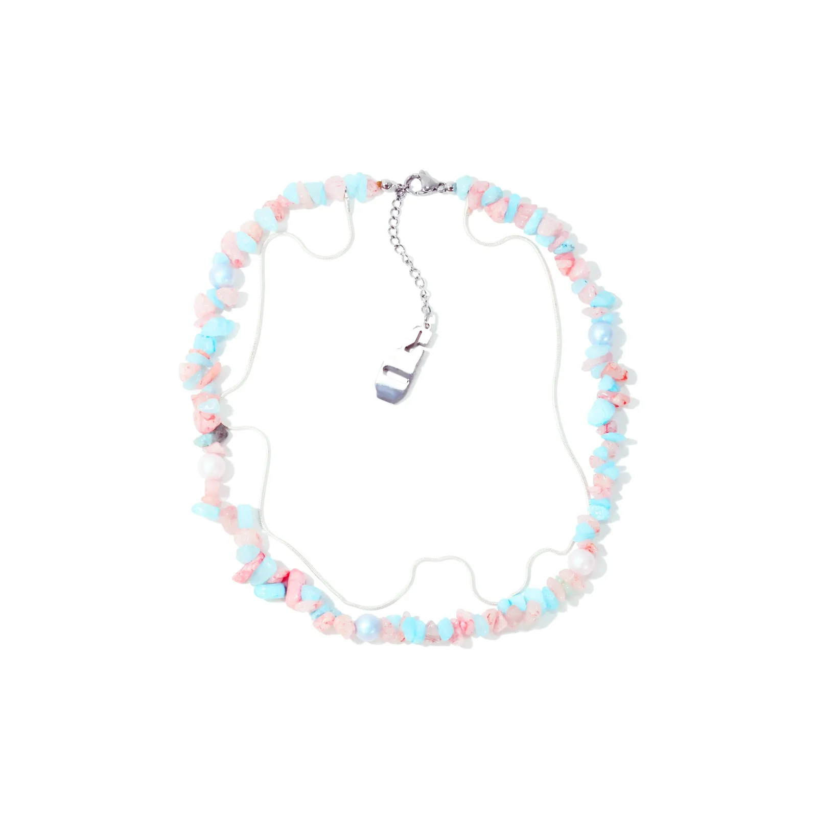 Get'em ON Розовый Синий Камешки Белая Раковина Бусины Ожерелья Унисекс