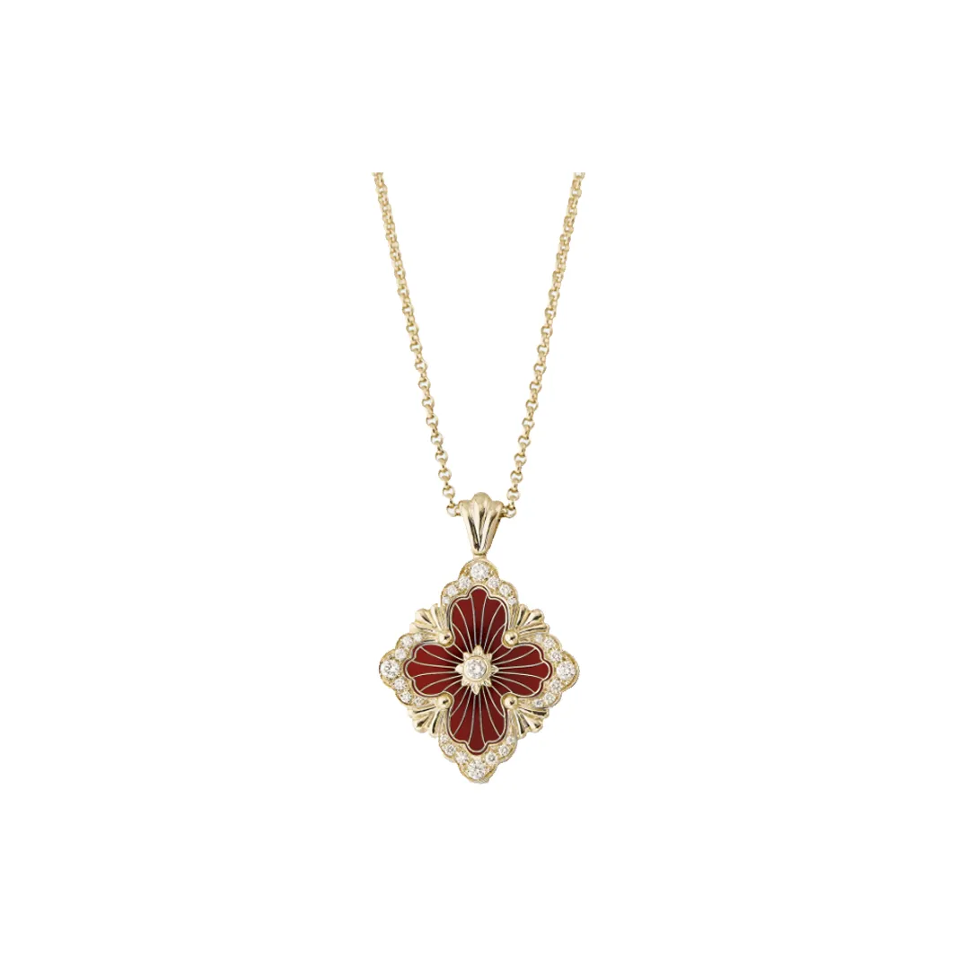 BUCCELLATI 18K Gold Cloisonné Necklaces Women's Red