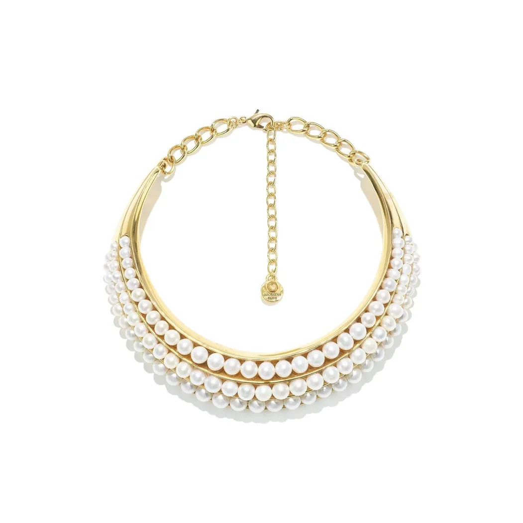 GOOSSENS Freshwater Pearl, Brass, 24K Gold Plated Necklaces Women's Gold