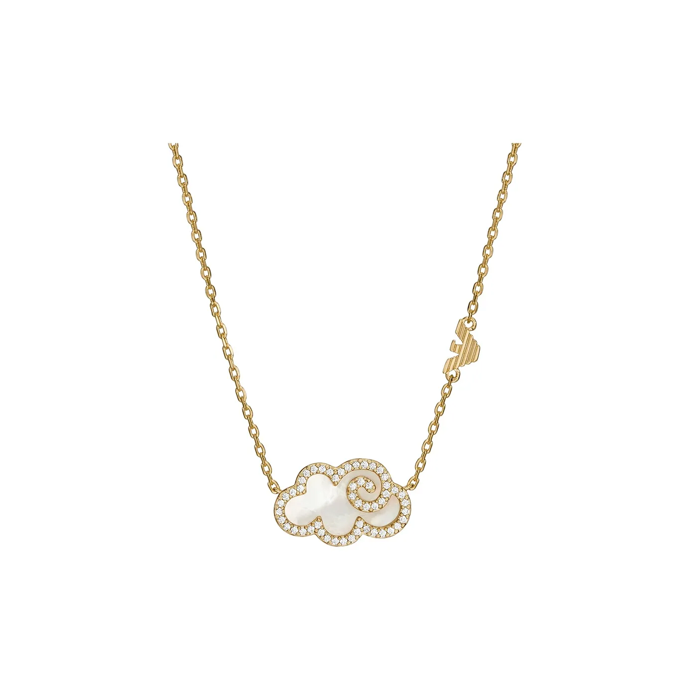 EMPORIO ARMANI Gold Tone Brass Pendant Necklace