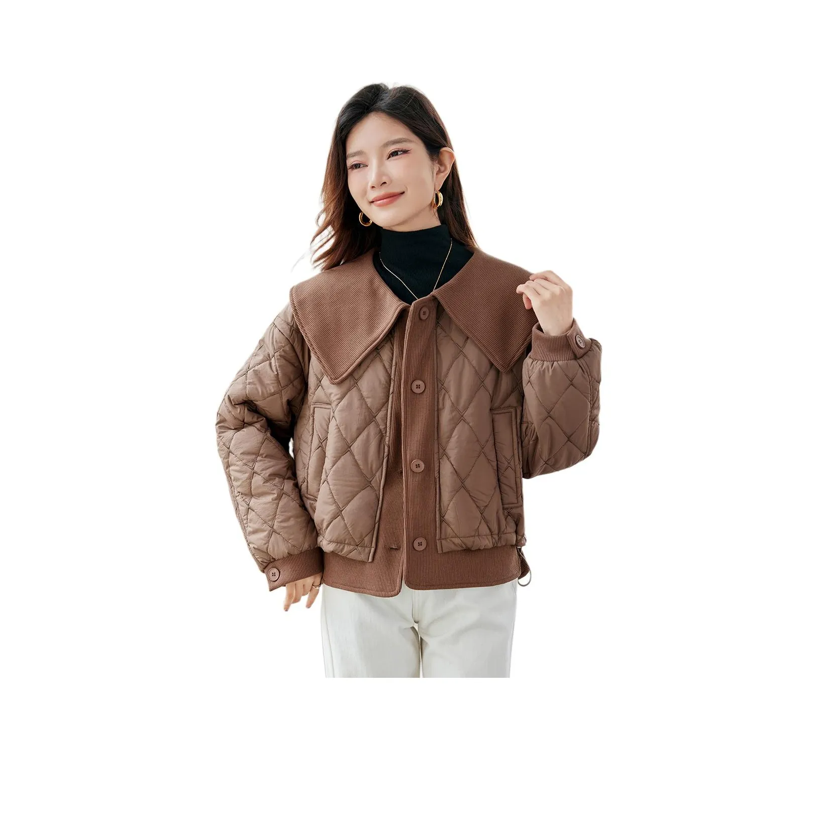 TERRE BLEUE Puffer Jacket Women's Coffee