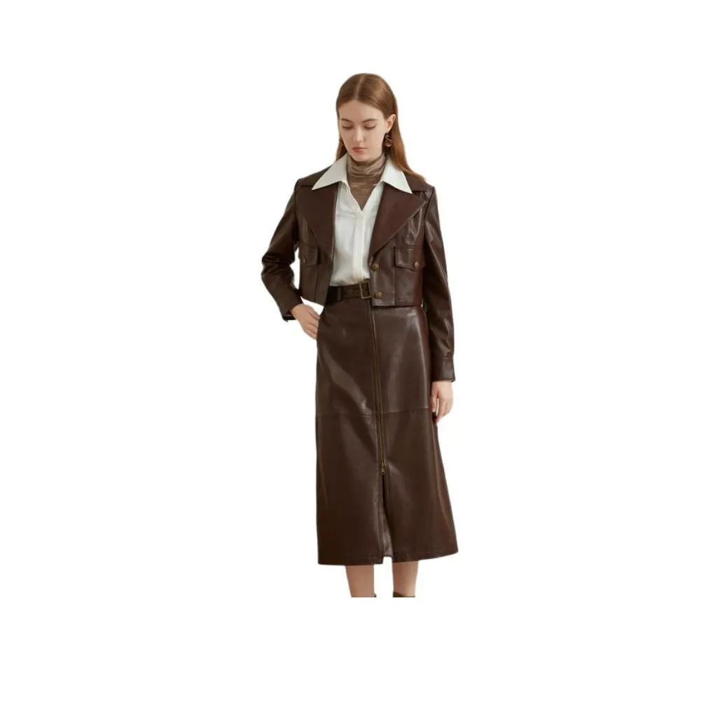 Anmani Кожа Длинная Юбка Женская