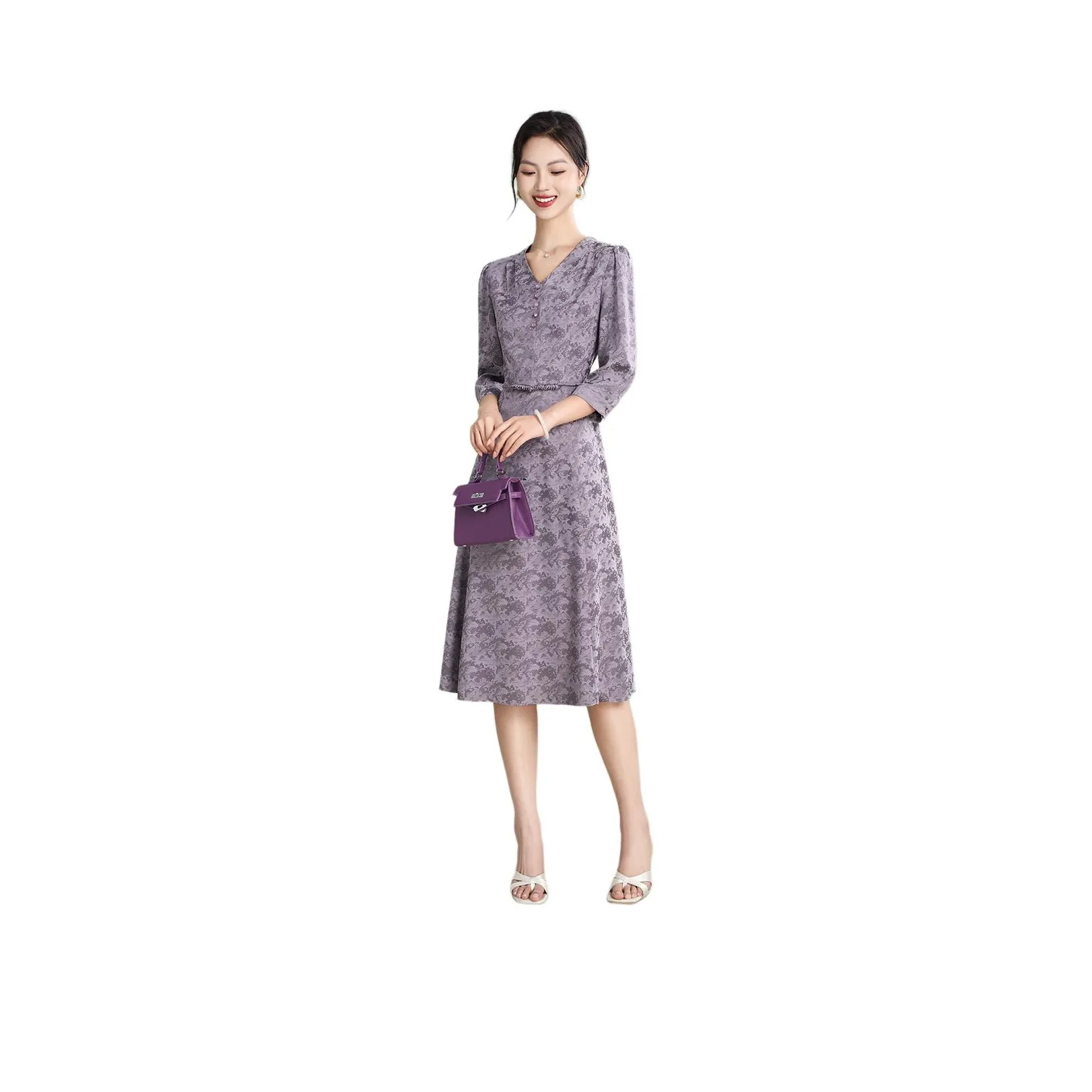 Mylan Early Autumn Long Sleeved Dress Women's Purple