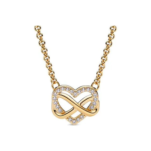 Pandora Synthetic Cubic Zirconia Necklaces Women's Gold