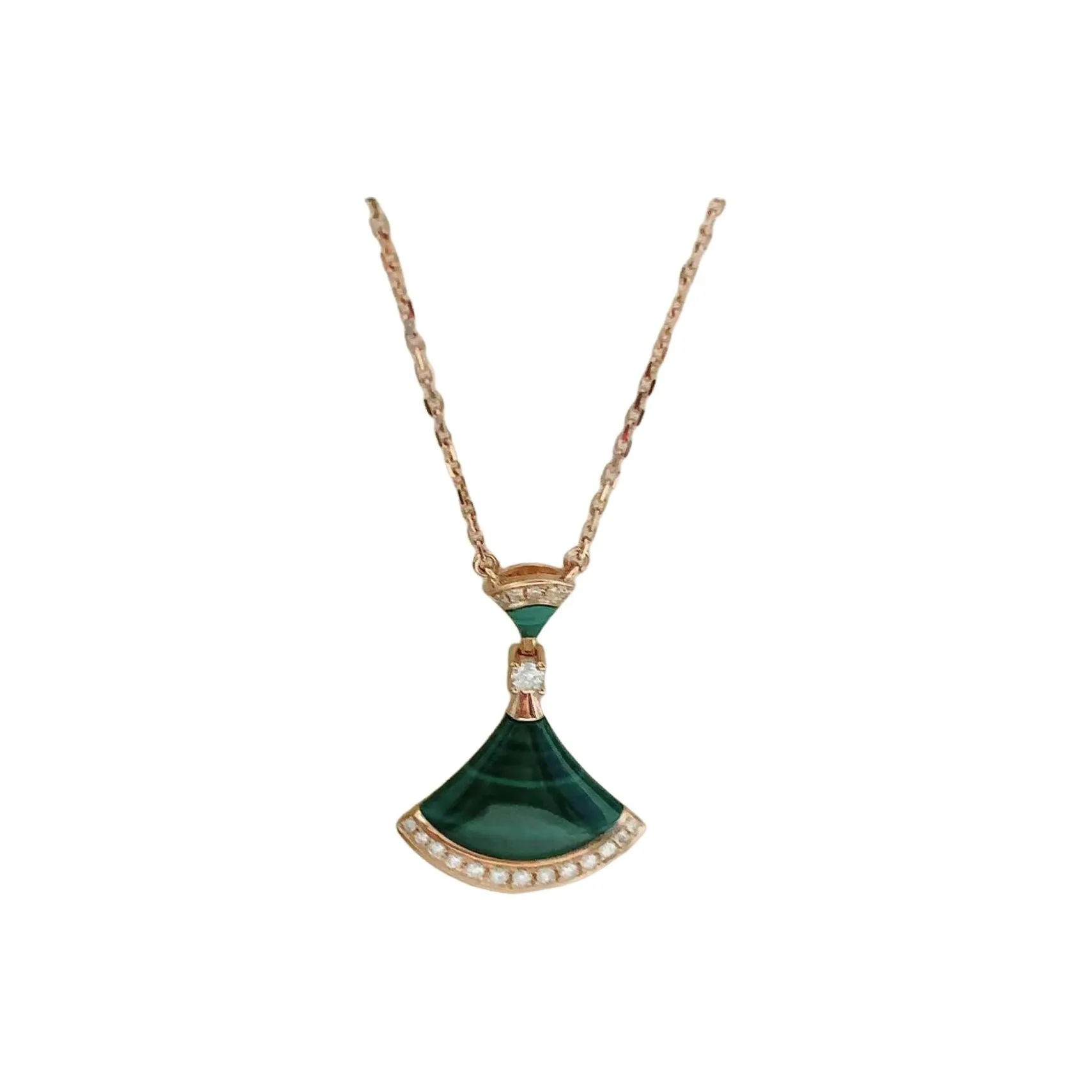 BVLGARI Divas' Dream Series 18K Rose Gold Necklaces Unisex Green